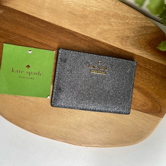 kate spade Handbags - Kate Spade Glittery silver Card Case